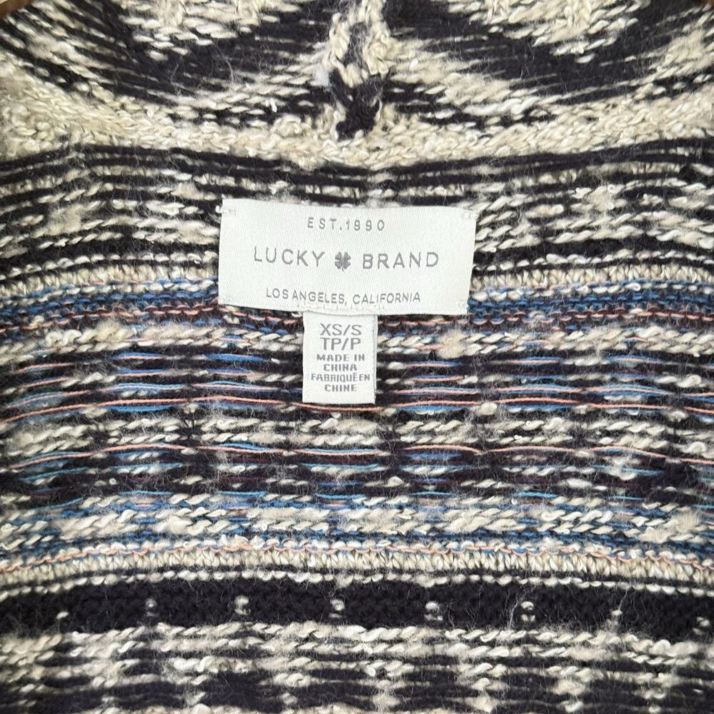 Lucky Brand Cardigan Tribal Aztec Western Open Front Sweater Womens Size XS / S - Picture 5 of 11
